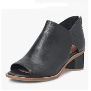 YDN Black Peep Toe Low Block Heels Back Zipper Sandal Ankle Boots Comfy Shoes